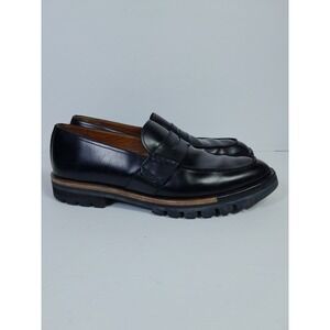 Bally Men 9 Barox Leather Apron-Toe Penny LoafersLug Sole Rare Chunky